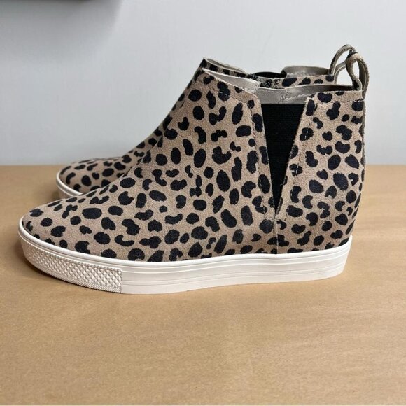 Caslon Womens Size 7 Aidy Water Resistant Leopard Sneakers Platform Leather - Picture 5 of 11